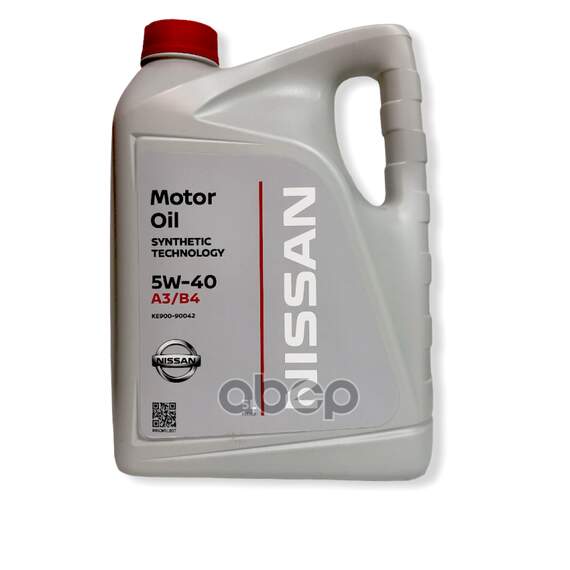 Купить МАСЛО МОТОРНОЕ СИНТЕТИЧЕСКОЕ NISSAN MOTOR OIL 5W-40 5Л (KE900-90042) KE900-90042R