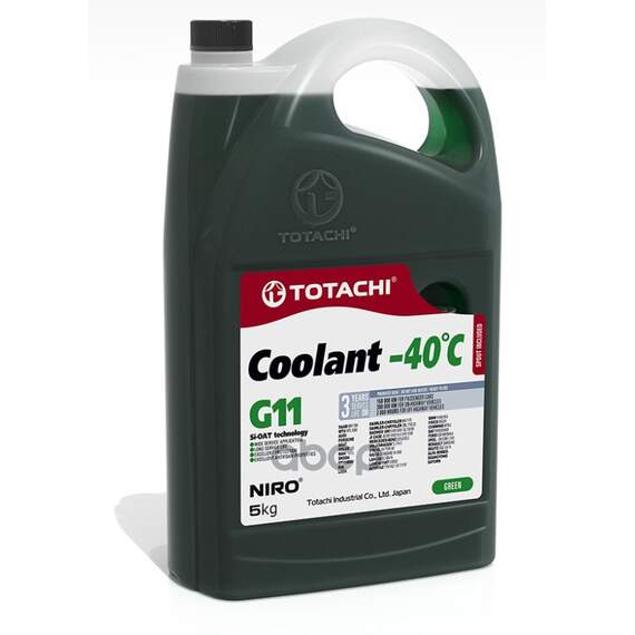 Купить АНТИФРИЗ TOTACHI NIRO COOLANT GREEN -40C G11 5КГ 4589904526817 43205