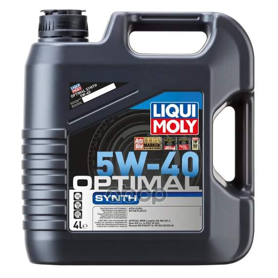 Купить МАСЛО МОТОРНОЕ LIQUI MOLY OPTIMAL SYNTH 5W-40 СИНТЕТИЧЕСКОЕ 4 Л 3926