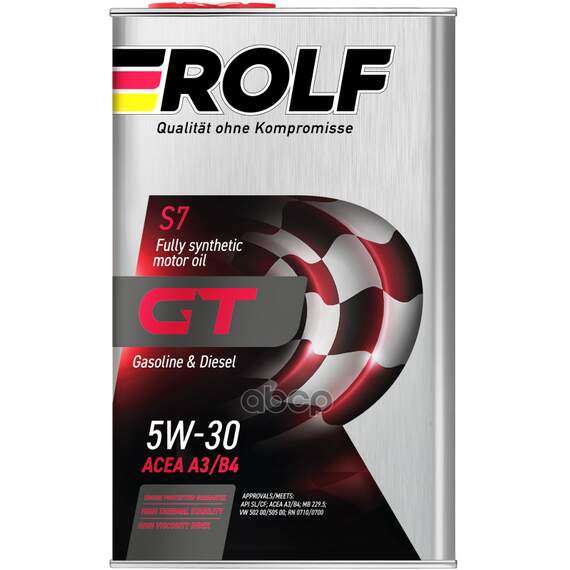 Купить МАСЛО МОТОРНОЕ ROLF GT SAE 5W-30 ACEA A3/B4 СИНТЕТИКА 1Л 322619