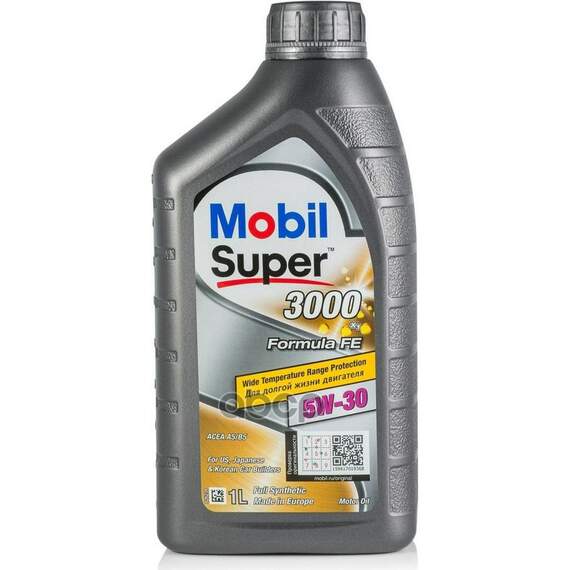 Купить МАСЛО МОТОРНОЕ MOBIL SUPER 3000 X1 FORMULA FE 5W-30 СИНТЕТИЧЕСКОЕ 1 Л 151522
