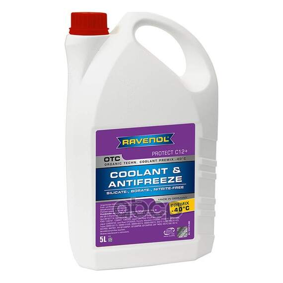 Купить АНТИФРИЗ ГОТОВЫЙ К ПРИМ. ЛИЛА RAVENOL OTC ORGANIC TECHN.COOLANT PREMIX -40°C ( 5Л) 1410112-005-01-999