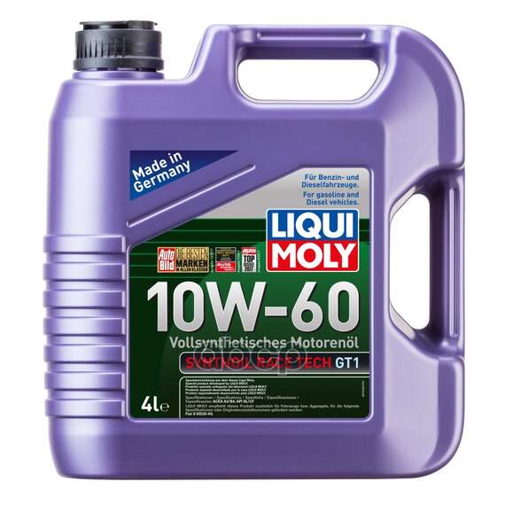 Купить МАСЛО МОТОРНОЕ СИНТЕТИЧЕСКОЕТЕТИЧЕСКОЕ SYNTHOIL RACE TECH GT1 10W-60 CF/SL A3/B4 4Л 7535