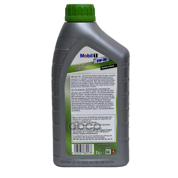Купить МАСЛО МОТОРНОЕ СИНТЕТИЧЕСКОЕ MOBIL 1 ESP 5W-30 1Л (154283,154287,154280) 154279