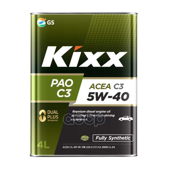 Купить МАСЛО МОТОРНОЕ KIXX PAO 5W-40 СИНТЕТИЧЕСКОЕ 4 Л L209244TE1