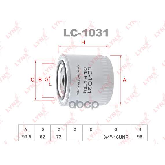 Купить ФИЛЬТР МАСЛЯНЫЙ ПОДХОДИТ ДЛЯ LADA 2101-07/MOSKVICH 2141(M06) LC-1031