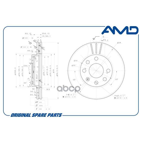 Купить ДИСК ТОРМОЗНОЙ ПЕРЕДНИЙ AMDBD113