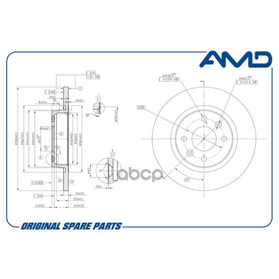 Купить ДИСК ТОРМОЗНОЙ ПЕРЕДНИЙ AMDBD256