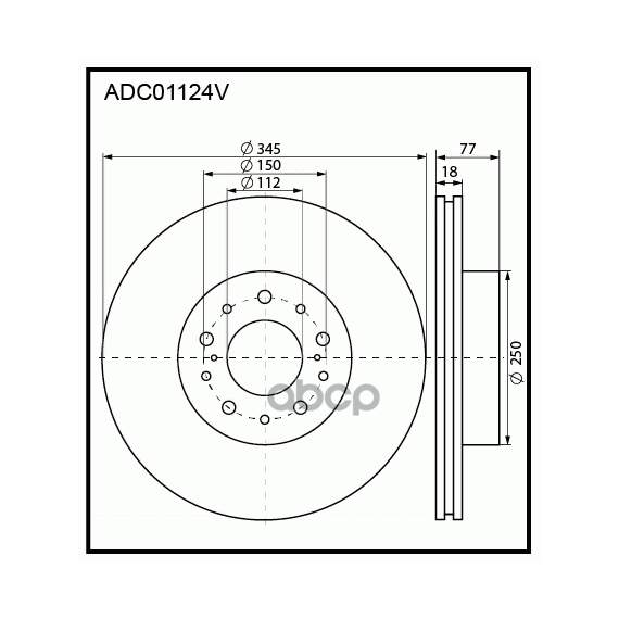 Купить ДИСК ТОРМОЗНОЙ ЗАДНИЙ ВЕНТИЛИРУЕМЫЙ ADC01124V