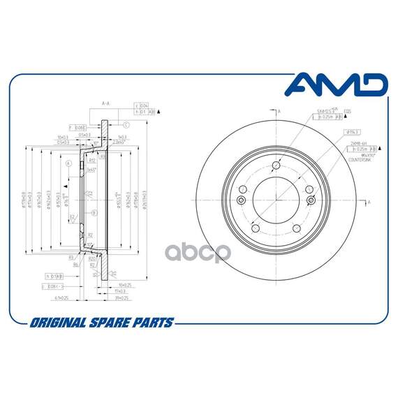 Купить ДИСК ТОРМОЗНОЙ ЗАДНИЙ AMDBD266