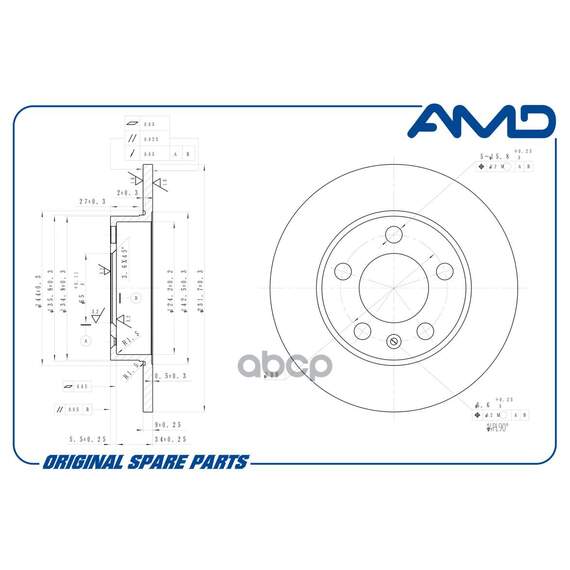 Купить ДИСК ТОРМОЗНОЙ ЗАДНИЙ AMDBD249