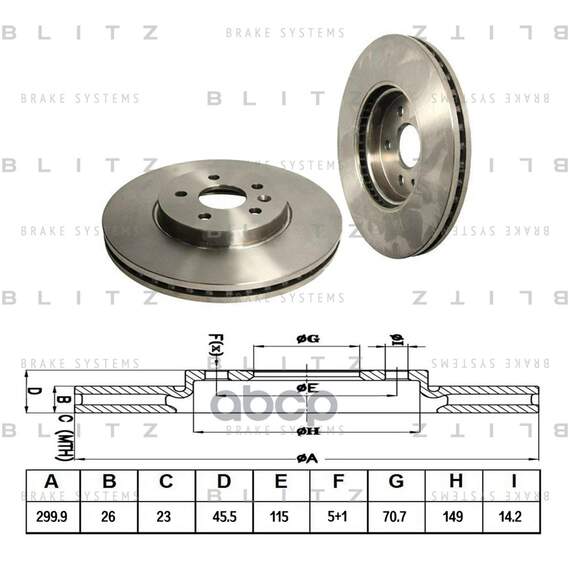 Купить ДИСК ТОРМОЗНОЙ ПЕРЕДНИЙ ВЕНТИЛИРУЕМЫЙ CHEVROLET CRUZE/ORLANDO 09-OPEL ASTRA/ZAFIRA 09- BS0311