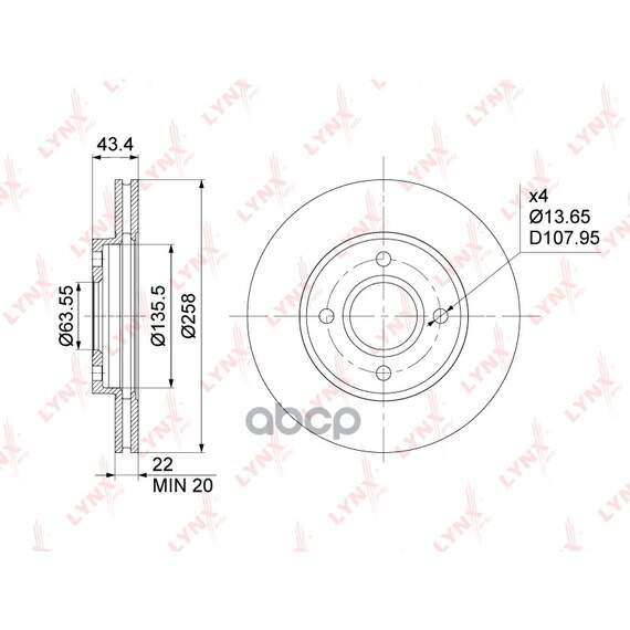 Купить ДИСК ТОРМОЗНОЙ ПЕРЕДНИЙ (258X22) ПОДХОДИТ ДЛЯ FORD FOCUS I 1.4-2.0 99-04 / FIESTA IV-V 1.0-1.6D 95-08 / FUSION 1.25-1.6D 02-12, MAZDA 2(DY) 1.2-1.6 03 BN-1026