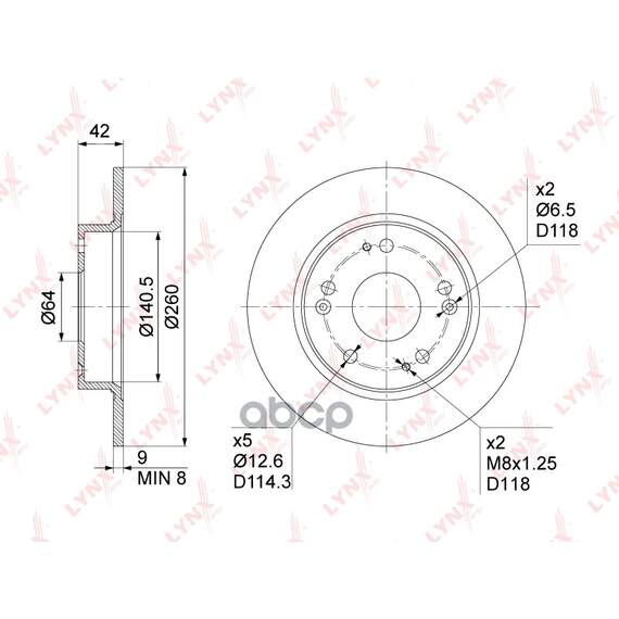 Купить ДИСК ТОРМОЗНОЙ ЗАДНИЙ (260X9) ПОДХОДИТ ДЛЯ HONDA CIVIC VII-IX 1.3H-2.2D 01 BN-1029