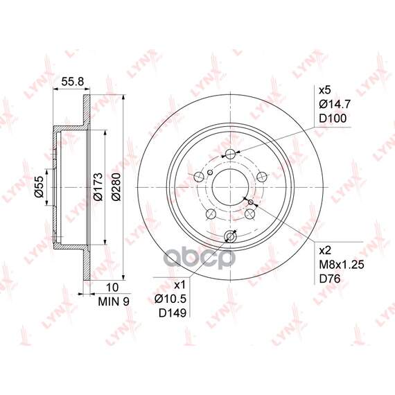 Купить ДИСК ТОРМОЗНОЙ ЗАДНИЙ (280X10) ПОДХОДИТ ДЛЯ TOYOTA AVENSIS(T25) 1.6-2.4 03-08 BN-1142