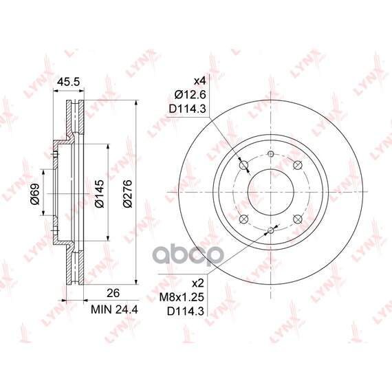 Купить ДИСК ТОРМОЗНОЙ ПЕРЕДНИЙ (276X26) ПОДХОДИТ ДЛЯ MITSUBISHI LANCER(CS) 1.3-2.0 03 / GALANT VI 2.0-2.5 96-04 BN-1092