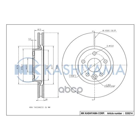 Купить ДИСК ТОРМОЗНОЙ ПЕРЕДНИЙ FORD S-MAX 06-/MONDEO IV -05.07/ VOLVO S60/S80/XC70 06- G30214