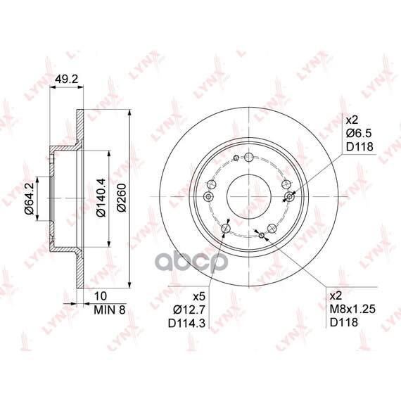 Купить ДИСК ТОРМОЗНОЙ ЗАДНИЙ (260X10) ПОДХОДИТ ДЛЯ HONDA ACCORD VII 2.0-2.4 03-08 BN-1032