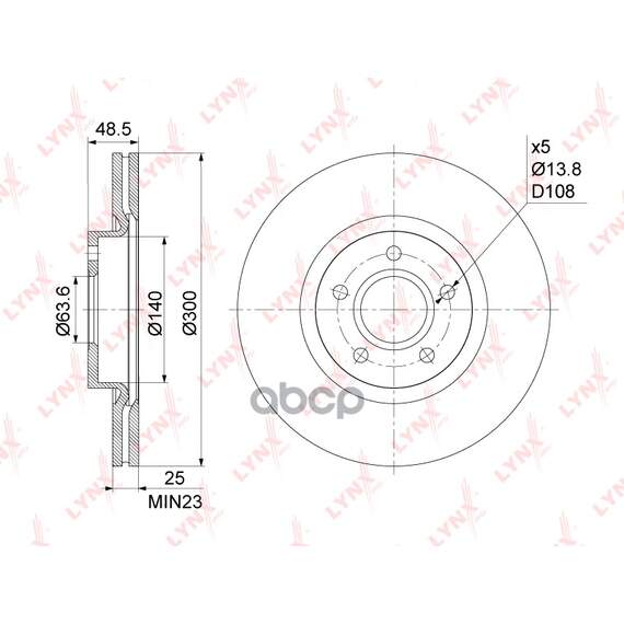 Купить ДИСК ТОРМОЗНОЙ ПЕРЕДНИЙ (300X25) ПОДХОДИТ ДЛЯ FORD FOCUS II-III 1.4-2.0D 04-12 / C-MAX 1.6-2.0D 03-10 / KUGA I-II 2.0D-2.5 08 / TOURNEO/TRANSIT CONNECT 1.0-1.6D 13, VOLVO C30 1.6-2.5 06- BN-1218