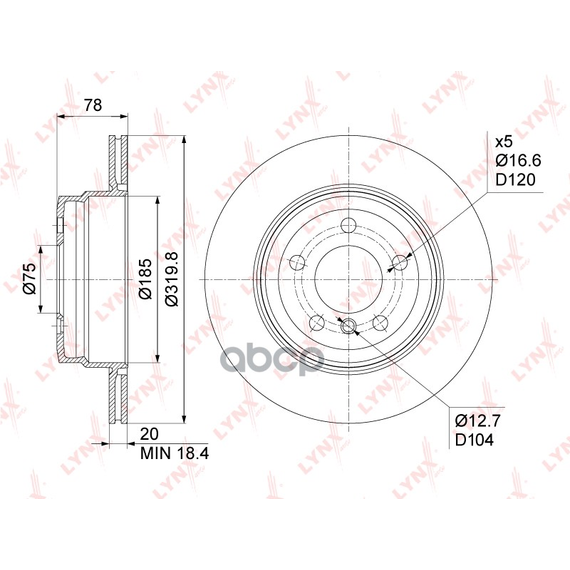 Купить ДИСК ТОРМОЗНОЙ ЗАДНИЙ (320X20) ПОДХОДИТ ДЛЯ BMW X5(E70/F15) 2.0D-3.0D 07 / X6(E71/2/F16) 3.0-3.0D 08 BN-1012