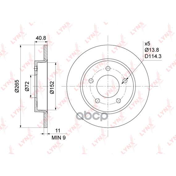 Купить ДИСК ТОРМОЗНОЙ ЗАДНИЙ (265X11) ПОДХОДИТ ДЛЯ MAZDA 3(BK/L) 1.4-2.2D 03 BN-1065