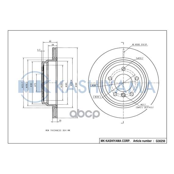Купить ДИСК ТОРМОЗНОЙ ЗАДНИЙ BMW E81/E87/E90/E91/E84 X1 G30250