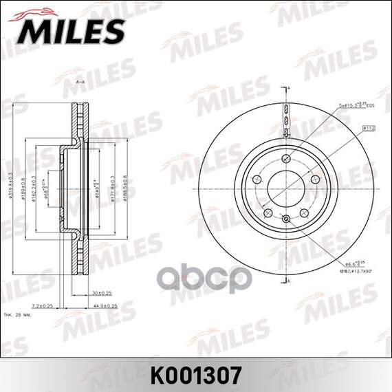 Купить ДИСК ТОРМОЗНОЙ ПЕРЕДНИЙ D320ММ AUDI A4 (B8), A6 (C7) Q5 (8R) (TRW DF6148) K001307