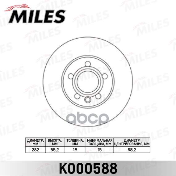 Купить ДИСК ТОРМОЗНОЙ ПЕРЕДНИЙ D282ММ. VW TRANSPORTER IV 1.9-2.8 90-03 (TRW DF2810) K000588