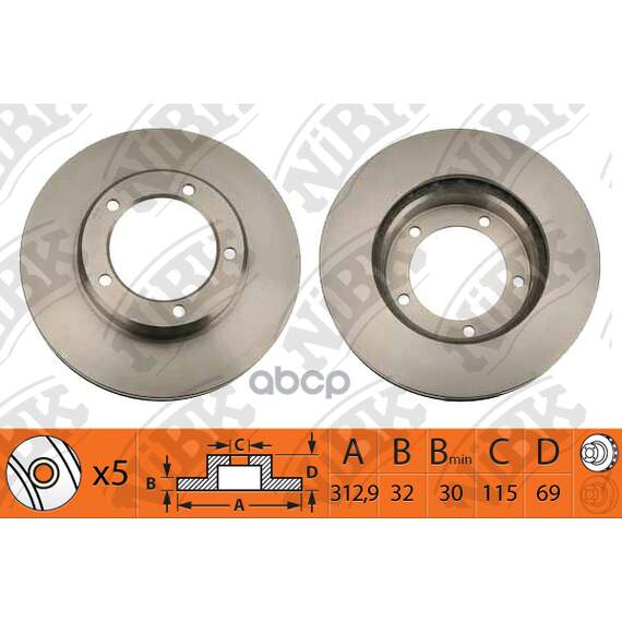 Купить ДИСК ТОРМОЗНОЙ TOYOTA LAND CRUISER 100, LEXUS LX470 (UZJ100) ПЕРЕДНИЙ ВЕНТ D313 RN1224