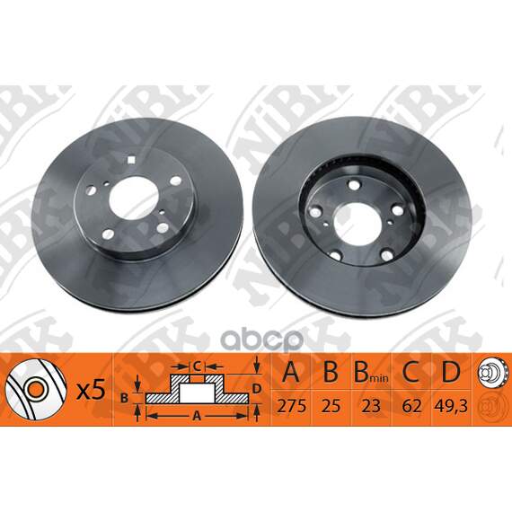 Купить ДИСК ТОРМОЗНОЙ TOYOTA RAV 4 II 1.8/2.0 00-06 ПЕРЕДНИЙ RN1143