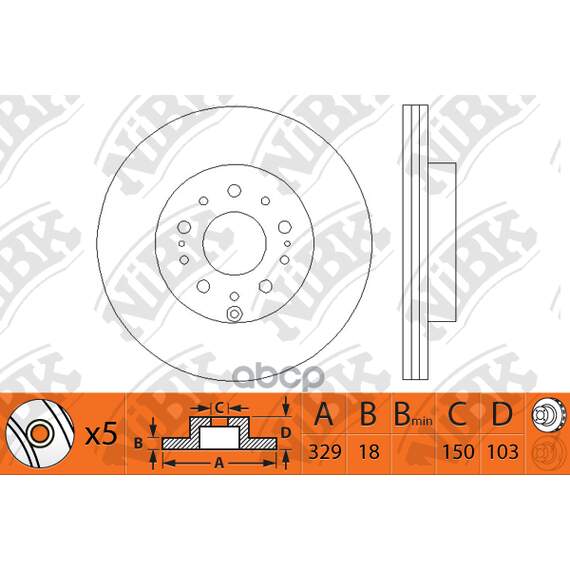 Купить ДИСК ТОРМОЗНОЙ LEXUS RX300/RX330/RX350/RX400H ЗАДНИЙ RN1215