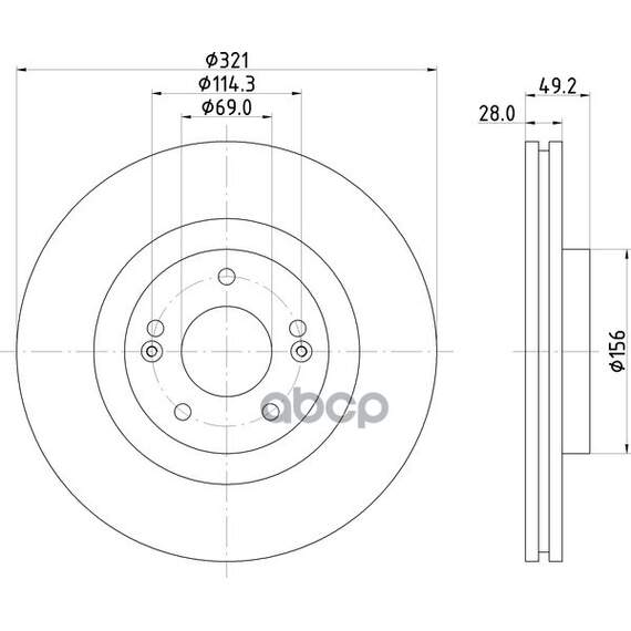Купить ДИСК ТОРМОЗНОЙ ПЕРЕДНИЙ HYUNDAI, KIA GRAND SANTA F?, SANTA F? II , SANTA F? III , SORENTO II , SORENTO III ND6052K