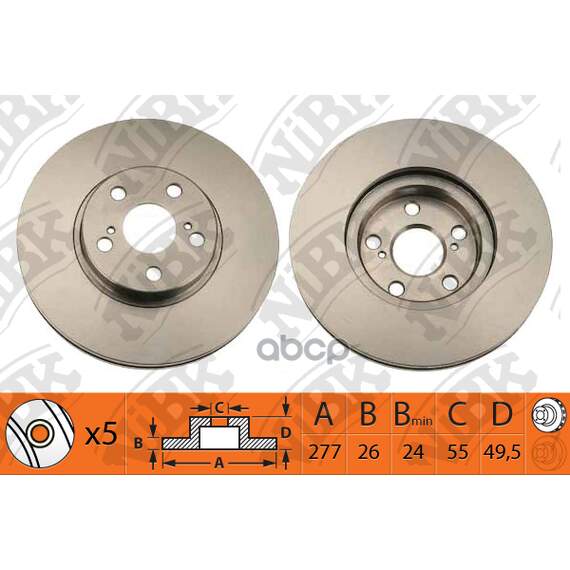 Купить ДИСК ТОРМОЗНОЙ TOYOTA AVENSIS 1.6-2.4 03- ПЕРЕДНИЙ RN1200