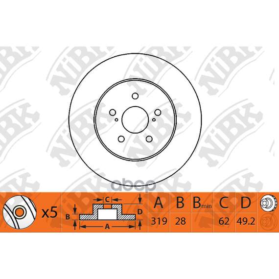Купить ДИСК ТОРМОЗНОЙ TOYOTA LC J100 4.2-4.7 00-05/LEXUS LX470 02-07 ЗАДНИЙ RN1219