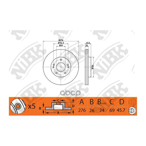 Купить ДИСК ТОРМОЗНОЙ MITSUBISHI LANCER (CS__) SPORT 1.6/2.0 00 ПЕРЕДНИЙ RN1365