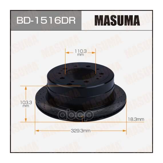 Купить ДИСК ТОРМОЗНОЙ MASUMA ПЕРФОРИРОВАННЫЙ REAR LAND CRUISER/ HDJ101K RH BD1516DR