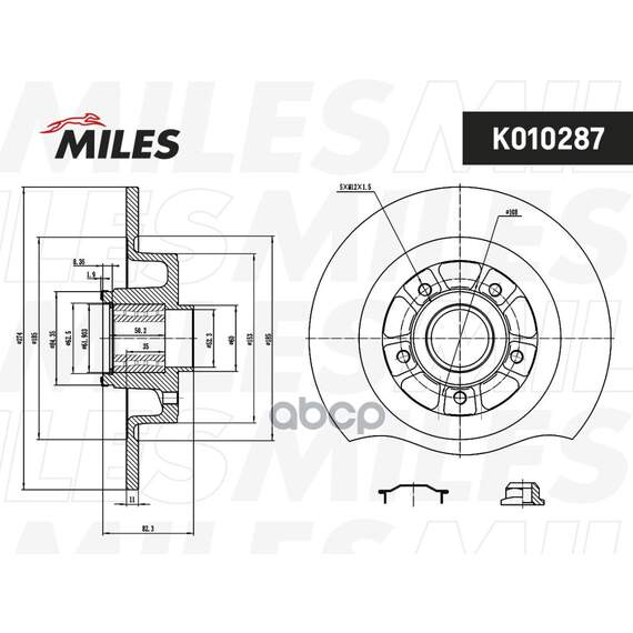Купить ДИСК ТОРМОЗНОЙ ЗАДНИЙ БЕЗ ПОДШИПНИКА RENAULT LAGUNA II 1.6-3.0 01- (TRW DF4227) K010287