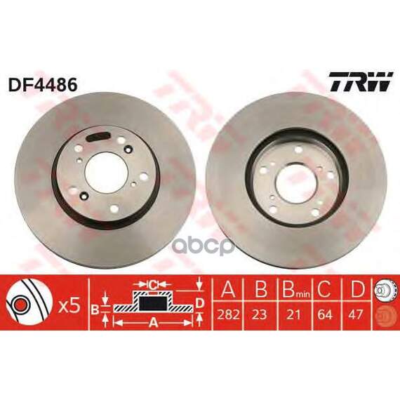 Купить ДИСК ТОРМОЗНОЙ ПЕРЕДНИЙ HONDA CIVIC VII-VIII, CR-V II DF4486