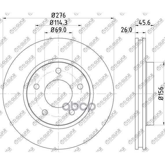 Купить ДИСК ТОРМОЗНОЙ MN116329 *TI•GUAR