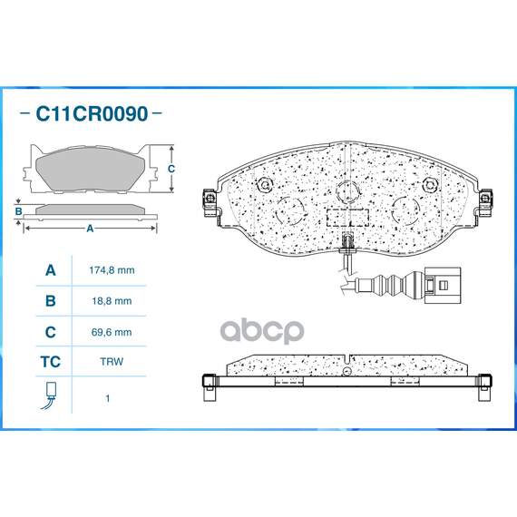 Купить ТОРМОЗНЫЕ КОЛОДКИ ПЕРЕДНИЕ LOW METALLIC C11CR0090