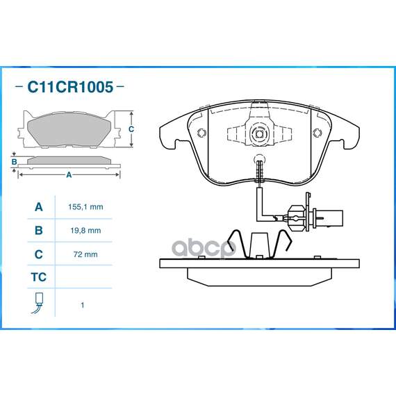 Купить ТОРМОЗНЫЕ КОЛОДКИ ПЕРЕДНИЕ LOW METALLIC C11CR1005