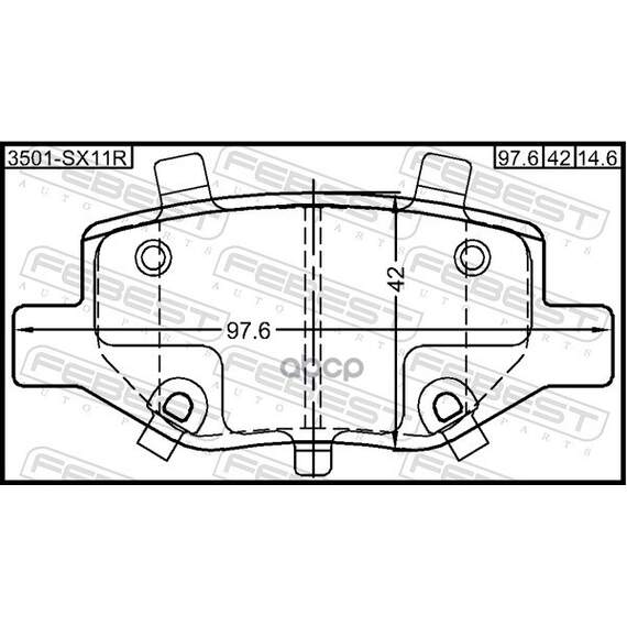 Купить КОЛОДКИ ТОРМОЗНЫЕ ЗАДНИЕ КОМПЛЕКТ 3501-SX11R