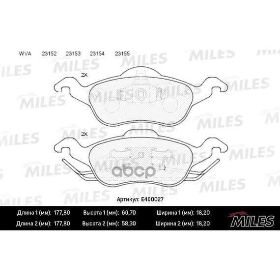 Купить КОЛОДКИ ТОРМОЗНЫЕ ПЕРЕДНИЕ (БЕЗ ДАТЧИКА) (СМЕСЬ LOW-METALLIC) (FORD FOCUS I) (TRW GDB1358) E400027