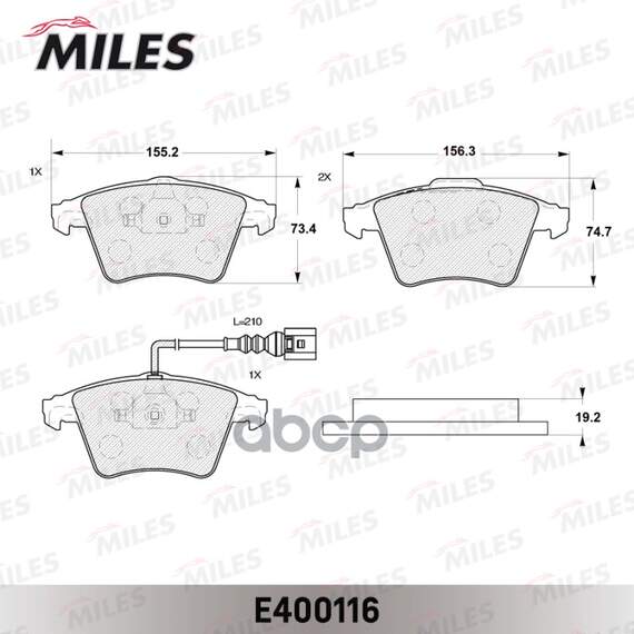 Купить КОЛОДКИ ТОРМОЗНЫЕ ПЕРЕДНИЕ (С ДАТЧИКОМ) (СМЕСЬ LOW-METALLIC) VOLKSWAGEN T5/MULTIVAN 03 R16 (TRW GDB1555) E400116