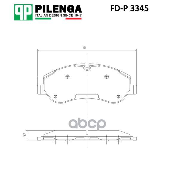 Купить КОЛОДКИ ТОРМОЗНЫЕ ПЕРЕДНИЕ 171,8Х68,8Х17 FORD TRANSIT С 2014 TTG FD-P3345