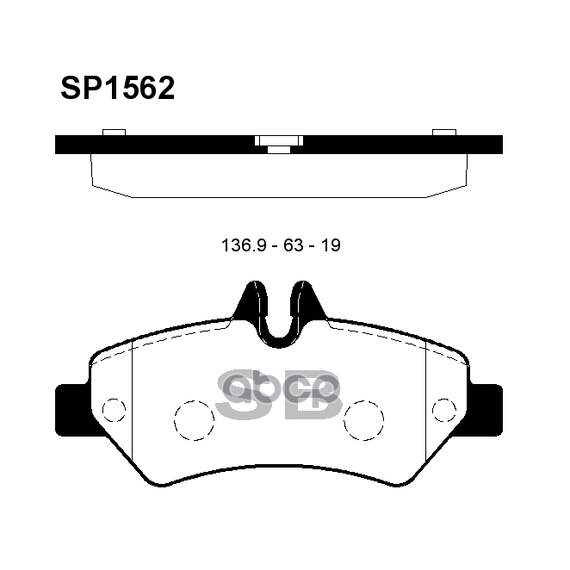 Купить КОЛОДКИ ТОРМОЗНЫЕ MERCEDES SPRINTER 209-524 06-/VW CRAFTER 30-35/30-50 06- ЗАДН. SP1562