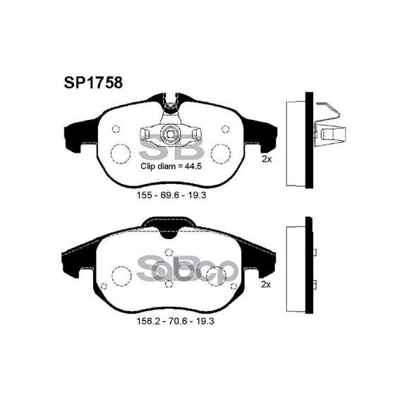 Купить КОЛОДКИ ТОРМОЗНЫЕ ДИСКОВЫЕ OPEL VECTRA C 2.2 16V 02-08 SP1758