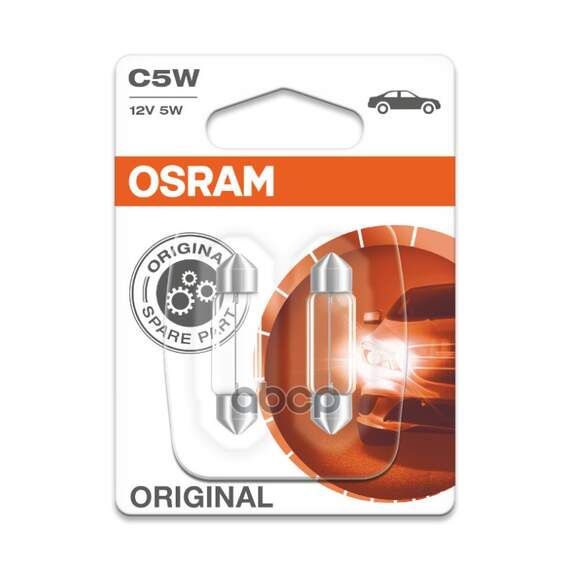 Купить ЛАМПА C5W (5W) SV8,5-8 ДВУХЦОКОЛЬНАЯ 35ММ БЛИСТ 2ШТ 12V 6418-02B 4050300925622