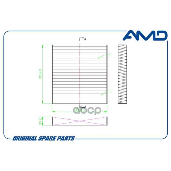 Купить ФИЛЬТР САЛОННЫЙ TOYOTA (CAMRY V70) (2017-) AMD AMD.FC819