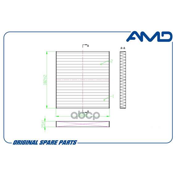 Купить ФИЛЬТР САЛОННЫЙ (УГОЛЬНЫЙ) KIA SOUL AM 09-> AMD AMD.FC43C